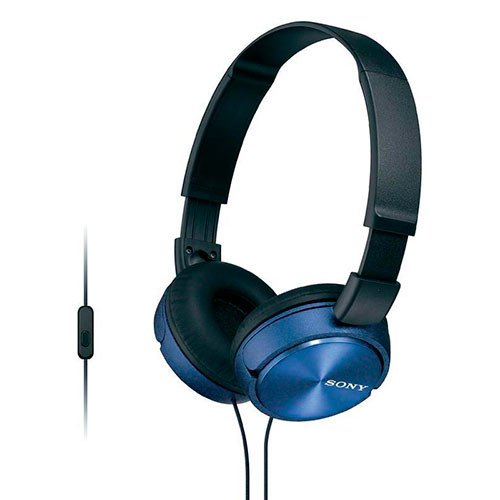 Auriculares de diadema con micrófono color azul Sony. Mod. MDRZX310APL