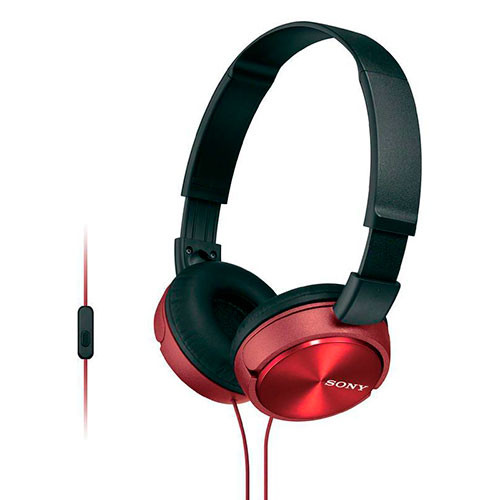 Auriculares de diadema con micrófono color rojo Sony. Mod. MDRZX310APR