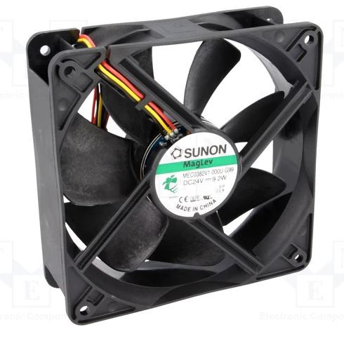 Ventilador axial 24VDC 120x120x38mm 3 hilos. Mod .MEC0382V1G99