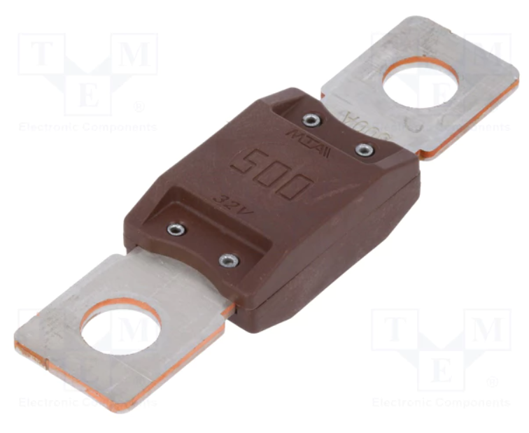 Fusible de cartucho coche 500A 32VCC 68,6mm. Mod. MEGAVAL-500A