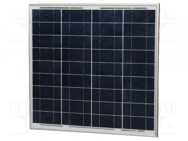 Placa solar policristalino 12V 55W 620x668x30mm. Mod. MF-55W