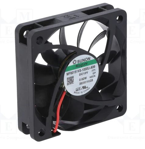 Ventilador 12VCC 60x60x15mm axial. Mod. MF60151V3-A99-A