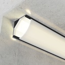 Perfil de aluminio esquina tira led 2 metros NEGRO 12V/24V. Mod. LM3744