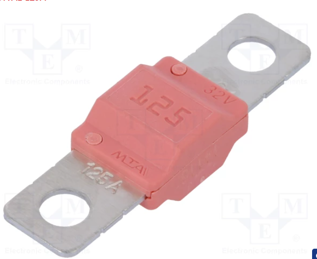 Fusible de cartucho de coche 125A 32V 40mm. Mod. MIDIVAL-125A