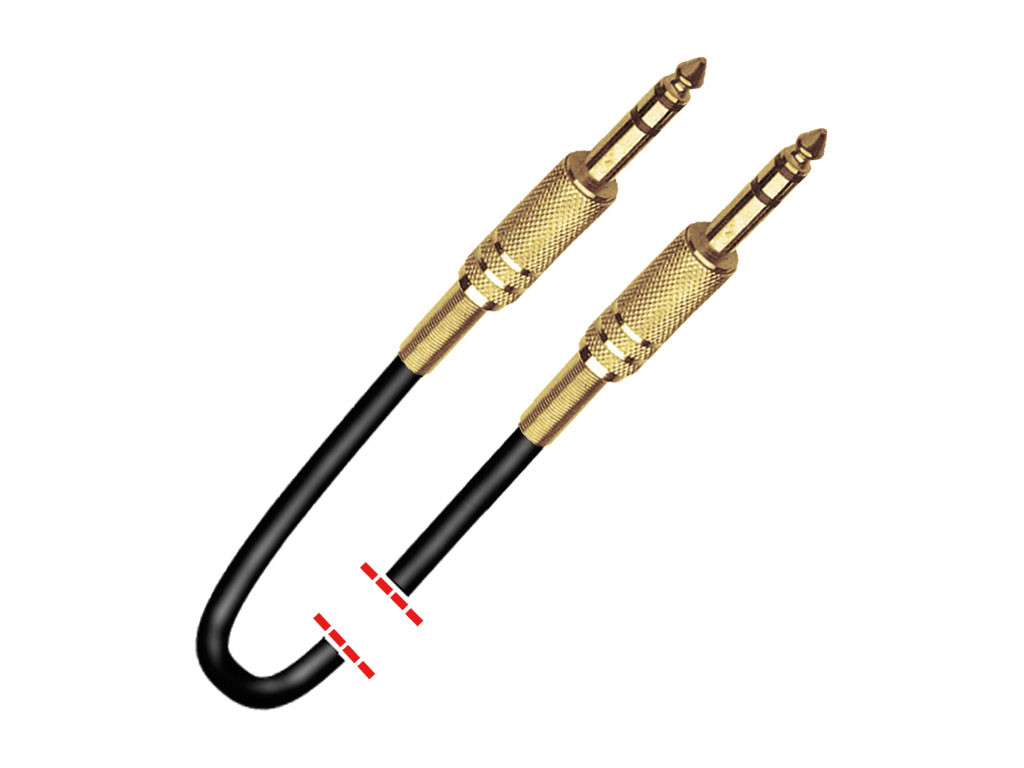 Cable de señal Jack 1/4'' estéreo macho  Jack 1/4'' estéreo macho. 1,5m. Mod. MK16
