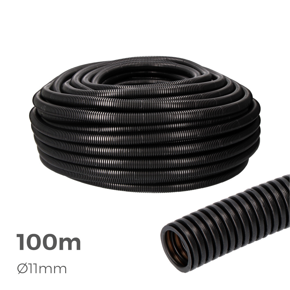 Rollo tubo corrugado 16mm 100 metros interior 11mm. Mod. 66100
