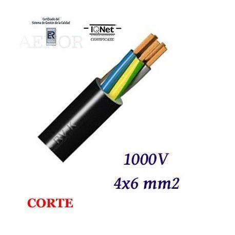 Manguera flexible 4x6mm2 negra ENERGY RV-K 0.6/1KV FLEX. Mod. MN4X6