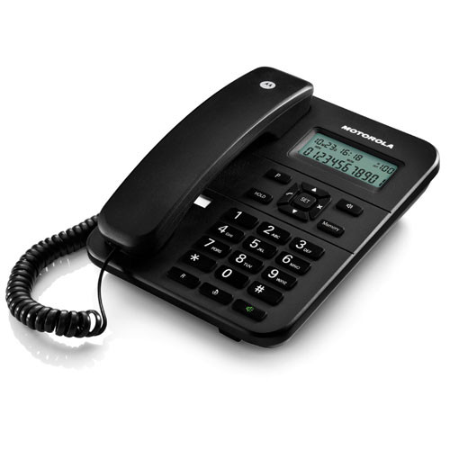 Teléfono sobremesa negro Motorola. Mod. CT202BL