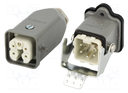 Conector HDC macho + hembra S-A 5pin 4+PE tamaño 3A. Mod. MX-93603-0032