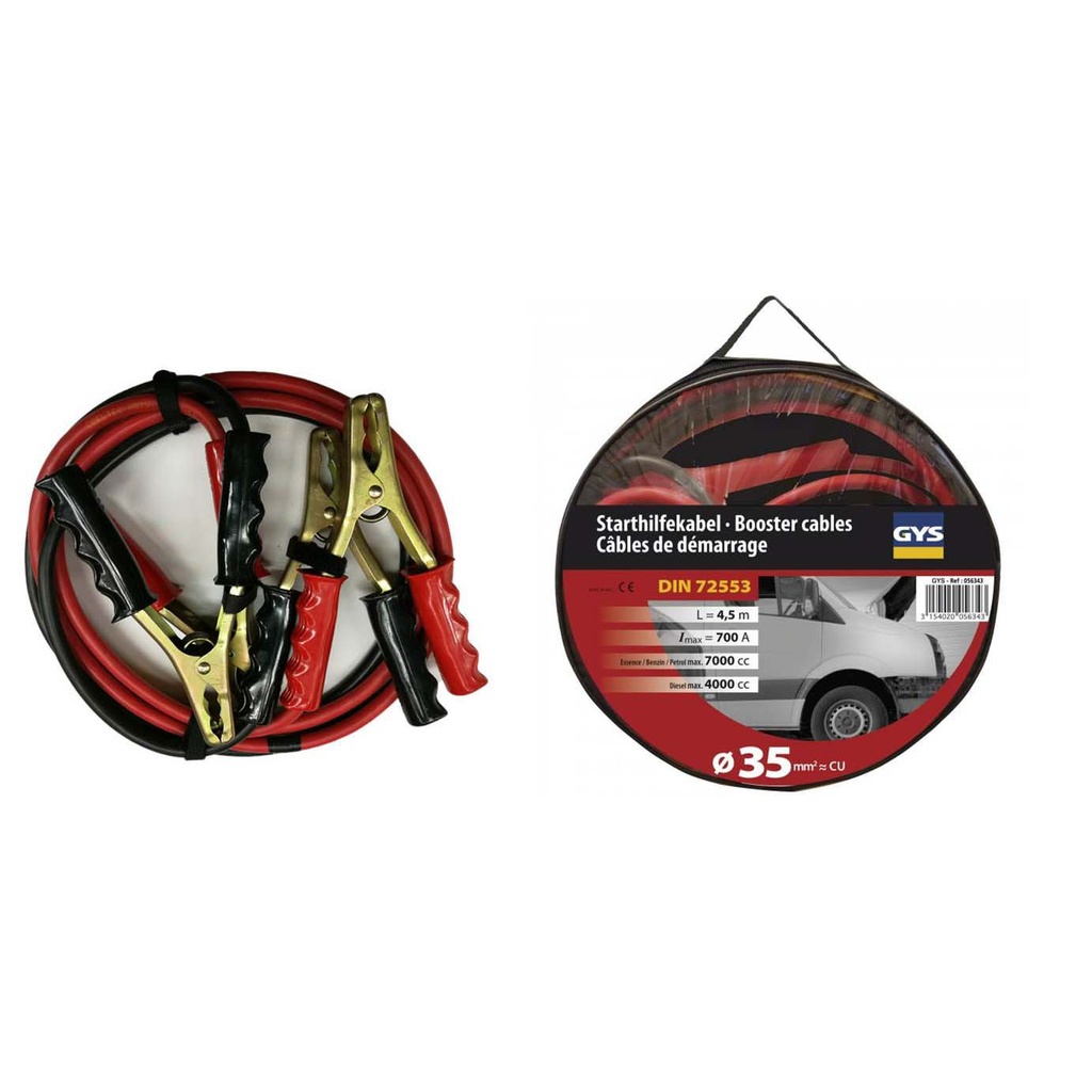 [199380ALY] Cable arranque coche pinza batería 12V / 24V 25mm2. Mod. 08111