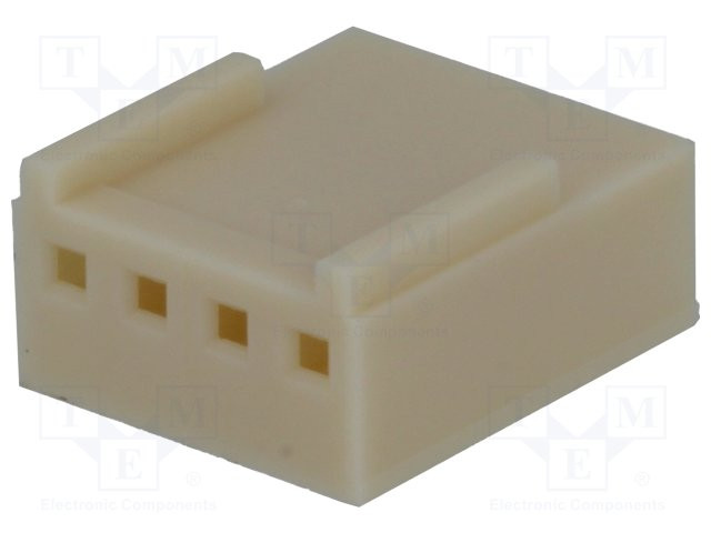 Enchufe conducto-placa hembra NS25 2,54mm PIN:4 250V 3A. Mod. NS25-G4