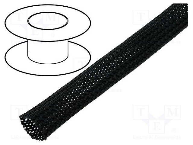 Funda trenzada poliester 20 a 27 mm negra. Mod. MEP-20-NG