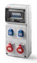 Armario completo y cableado 2 tomas schucko 2p+TT 16A + 2 tomas 3P+TT 16A Famatel. Mod. 6525