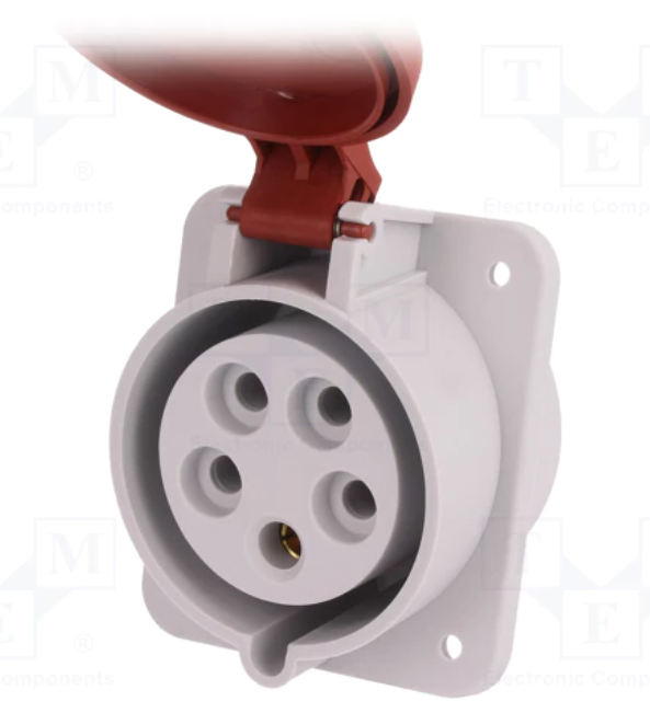 [PB1058TME] Base industrial tras cuadro hembra 3P+N+TT 32A . Mod. 23333