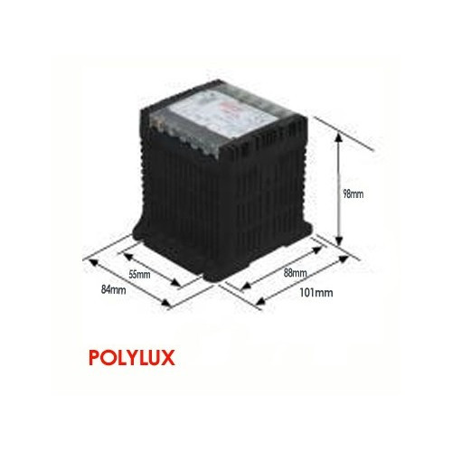 Transformador Polylux Pri: 230 - 400 V sec: 24 - 48 V 63VA. Mod. PC63
