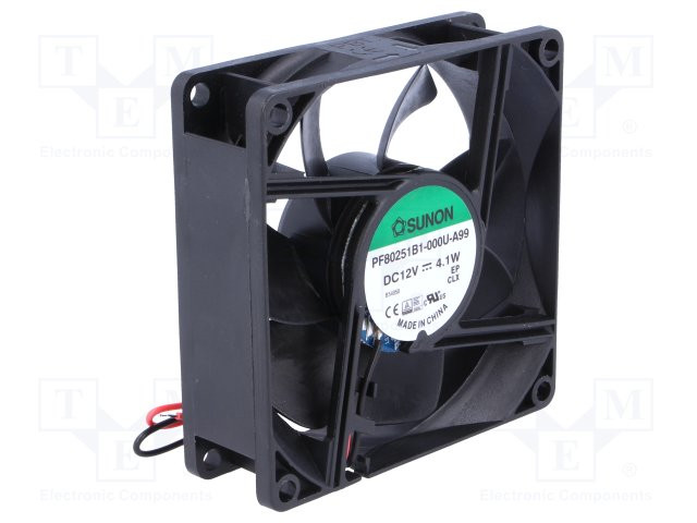 Ventilador 12VCC 80x80x25mm SUNON. Mod. PF80251B1-000U-A99