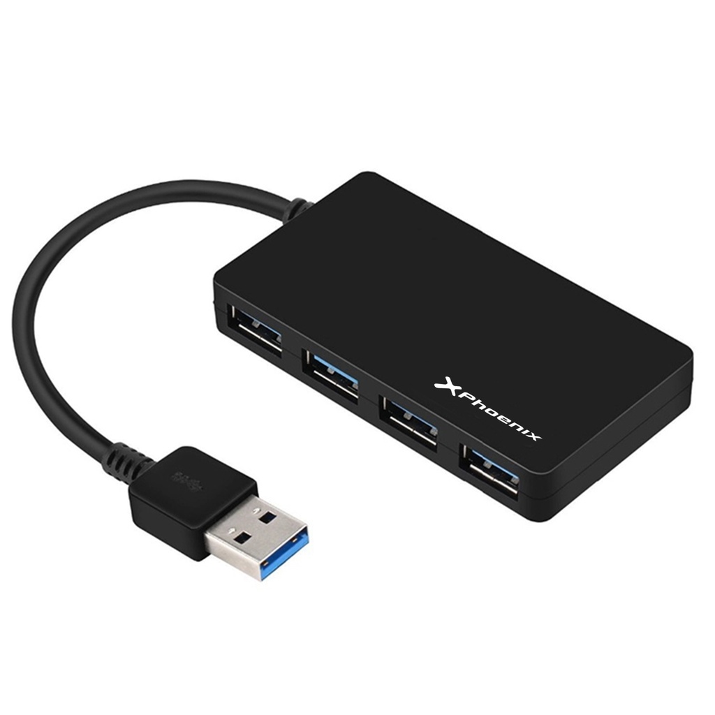 HUB USB 4 puertos, USB 3.0 negro Phoenix. Mod. PH4USBHUB3