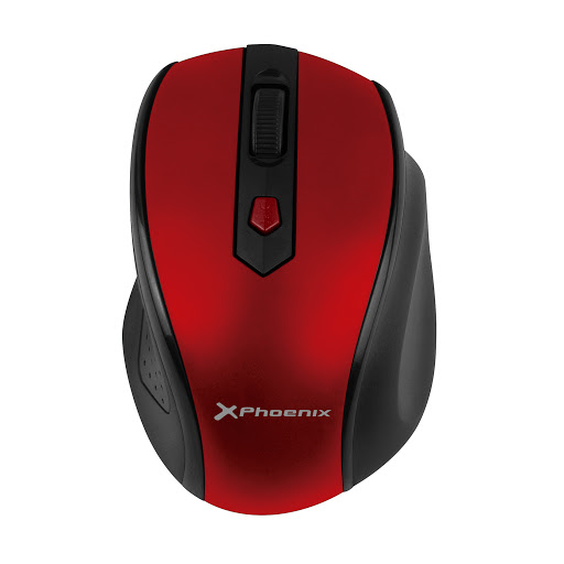 MOUSE RATON OPTICO WIRELESS INALAMBRICO Phoenix rojo. Mod. PH516R+