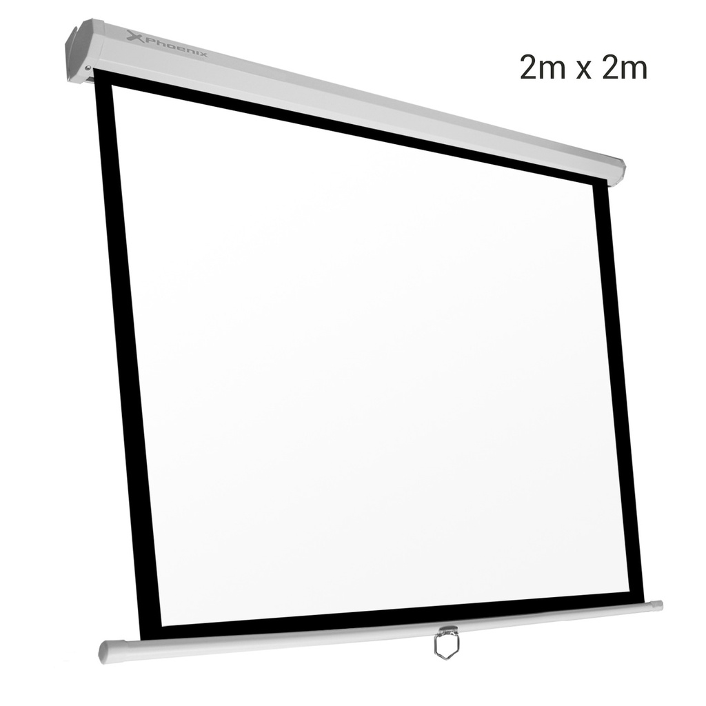[PHPANTALLA200] Pantalla manual videoproyector Phoenix 112" 2m x 2m. Mod. PHPANTALLA-200