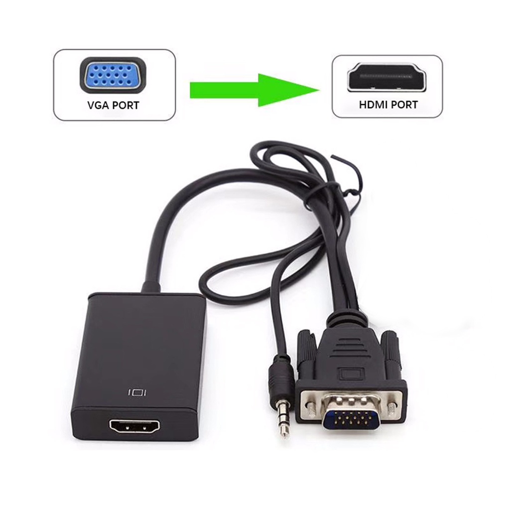Cable adaptador conversor de VGA a HDMI con audio. Mod. AD0021BK