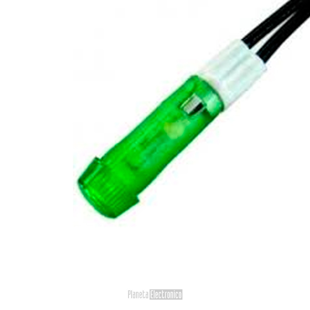 Piloto neon verde 12V. Mod. PI-108V-12V