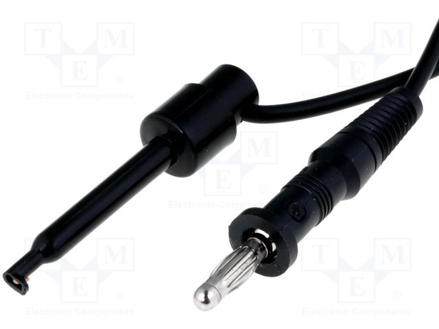 Cable de prueba PVC 0,95m negro 10A 60VCC ABS. Mod. PPOM-36/B