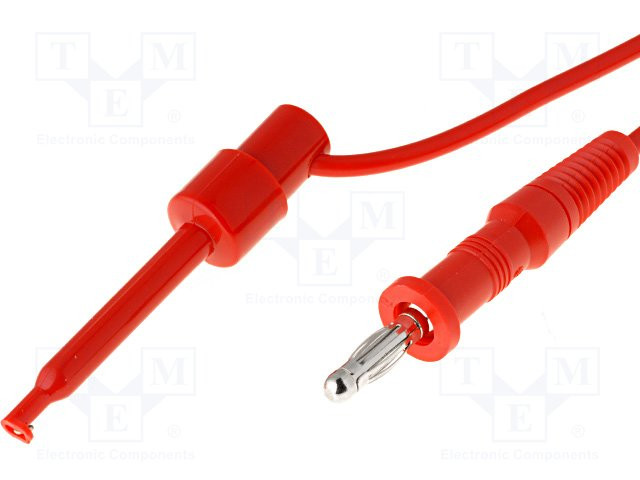 Cable de prueba PVC 0,95m rojo 10A 60VCC ABS. Mod. PPOM-36/R