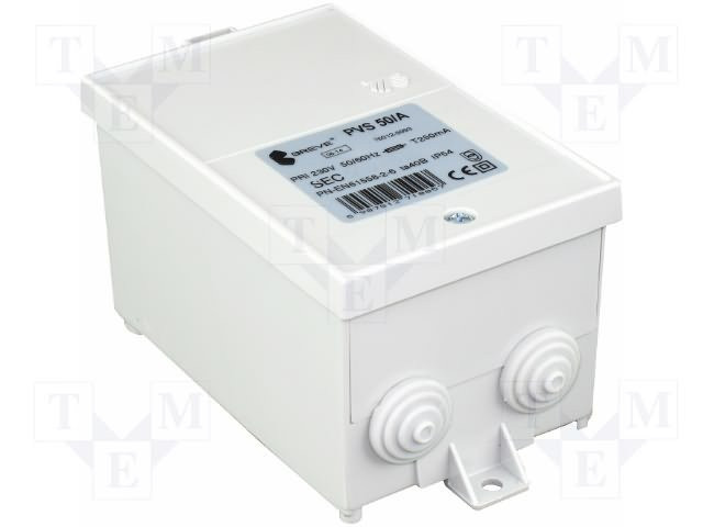 Transformador protección 50VA 230VCA 18V IP54 1,2kg. Mod. PVS50/A230/21V