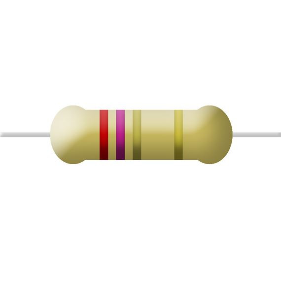 Resistencia carbón 1/2w 2.7 ohmios  R0.5W2.7  5%