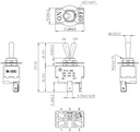 Interruptor de palanca 2 posiciones OFF-ON 20A/12VDC. Mod. R13-28A-01-HPH