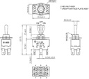 Interruptor de palanca 3 posiciones ON-OFF-ON 20A/12VDC. Mod. R13-28E-01-HPH