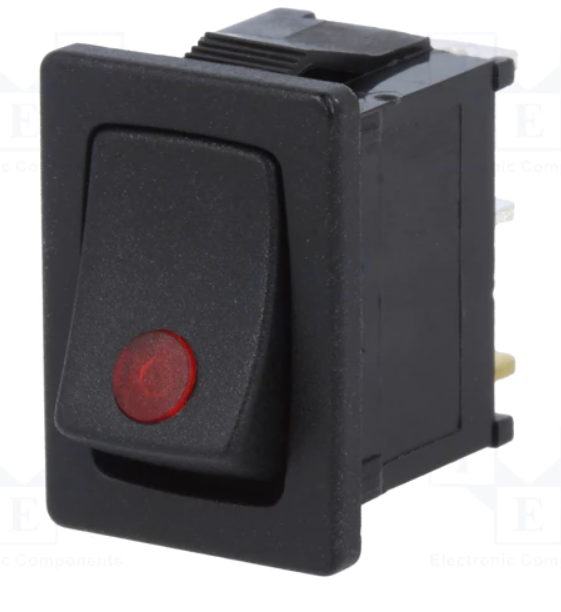 Interruptor basculante 2 posiciones OFF-ON 12VCC 16A. Mod. R13-66B2-02-BBR