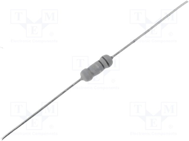 Resistencia metal oxide THT 820Ω 1W ±5% Ø4x10mm Sal axiales. Mod. 1W-820R