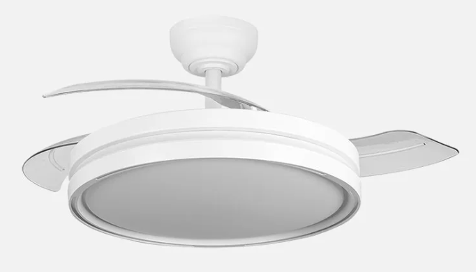 [259091301FAB] Ventilador de techo aspas retráctil 72W blanco motor DC CCT Capitán. Mod. 259091301
