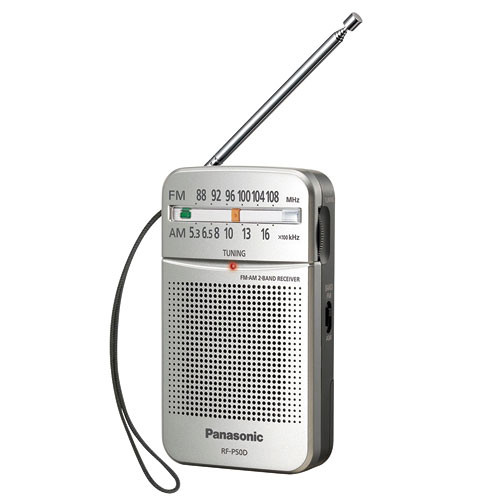 Radio portátil AM/FM Plata Panasonic. Mod. RF-P50D