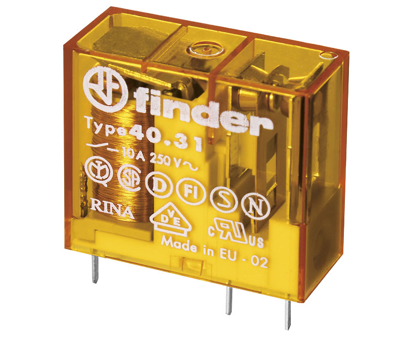 [RL139ELM] Relé 12 Vca 1cto 10A Finder. Mod. 40.31.8.012.0000