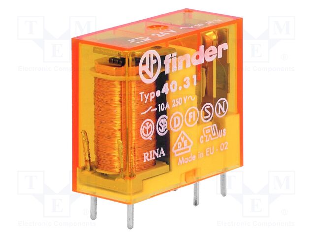 [RL141ELM] Relé standard 24Vca 1Cto. 10A Finder. Mod. 40.31.8.024.0000