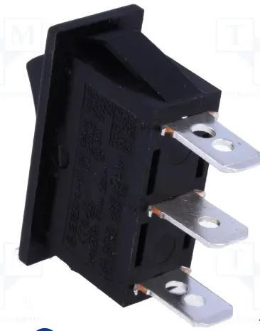 Interruptor 2 posciones ON-ON 10A 250VAC negro. Mod. RS1391CBB0