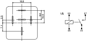 Relé coche electromagnético SPST-NO 12VCC 40A. Mod. S10-1A-C1-12VDC