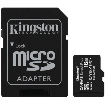 Tarjeta microSDHC Kingston 16 GB más adaptador. Mod. SDC2/16GB