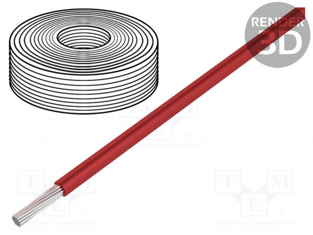Cable silicona 1,5mm2 rojo -60÷180°C 500V. Mod. 45502