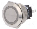 Pulsador antivandálico 240V 3A luz azul 24VDC EAO. Mod. 82-6151.1124