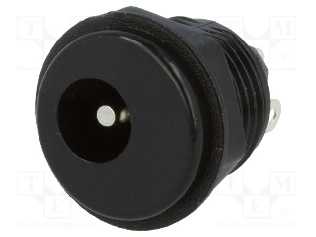 Conector base de alimentación DC 5.5x2.5mm chasis. Mod. NEB/J25C