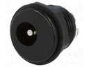Conector base de alimentación DC 5.5x2.5mm chasis. Mod. NEB/J25C
