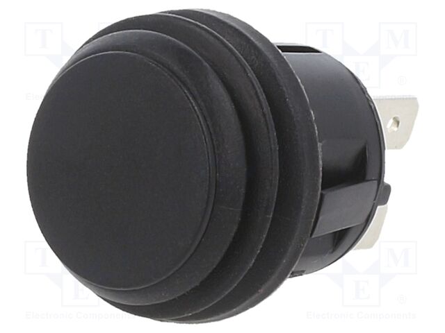 Pulsador bipolar estanco ON-(ON) 20A 14VDC negro. Mod. PB-2B-D-2-B