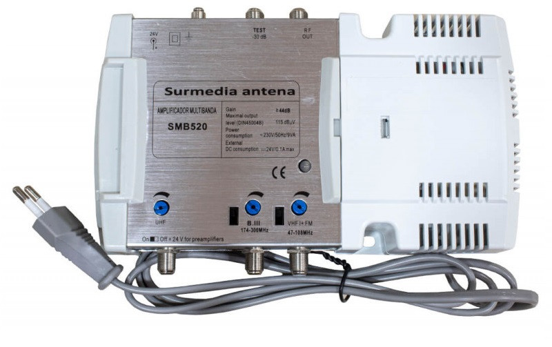 Central amplificador multibanda 3 entradas filtro 5G 40dB. SMB520
