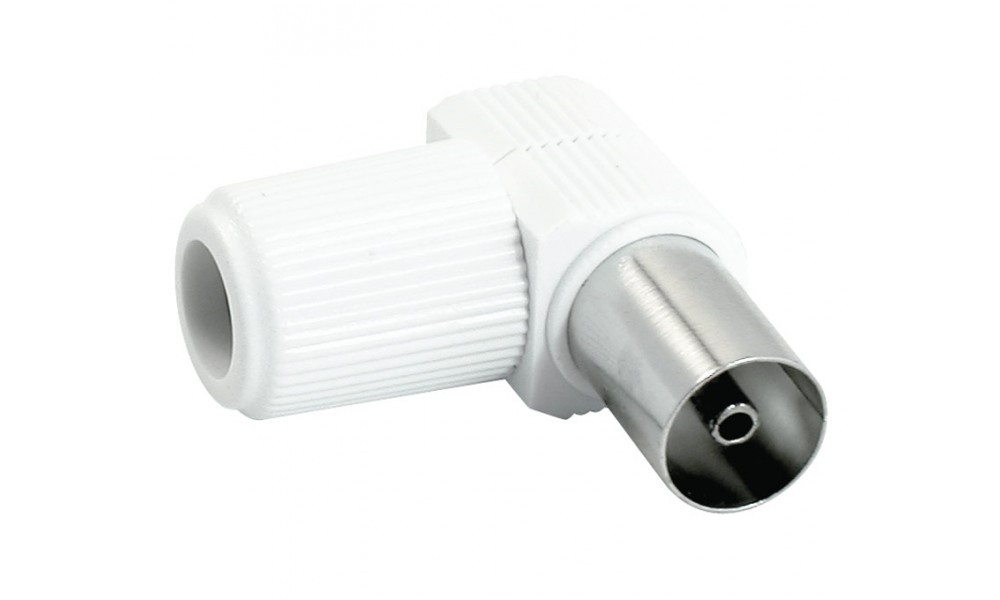 Conector TV hembra acodado blanco. Mod. SME24