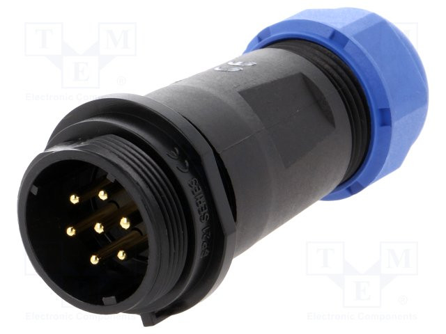 Enchufe macho SP21 PIN:7 IP68 7÷12mm para soldar 500V 2mm2. Mod. SP2111/P7