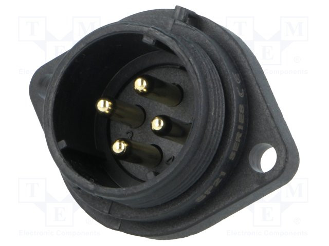 Conector macho SP21 4 PIN IP68 borna de tornillo 500V. Mod. SP2113/P4/2N