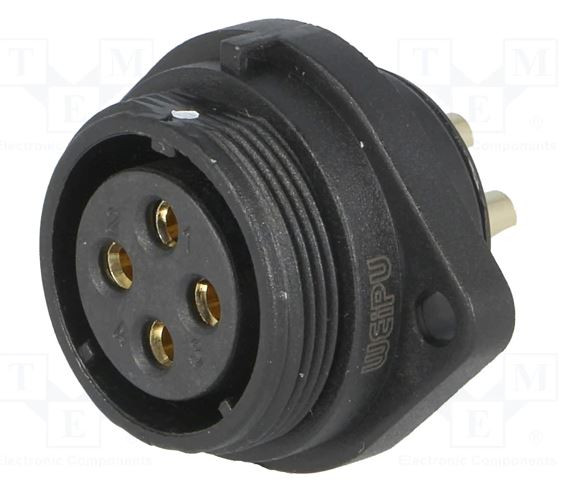 Conector hembra SP21 4 PIN IP68 soldar 500V. Mod. SP2113/S4